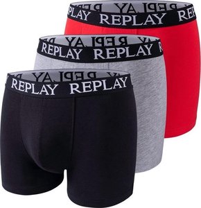 Replay boxershorts 3pack rood grijs zwart I101102002N176