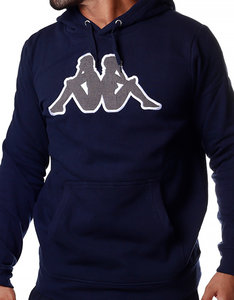 Kappa logo tairiti hooded sweater blue grey md mel wit 303GCJ0922