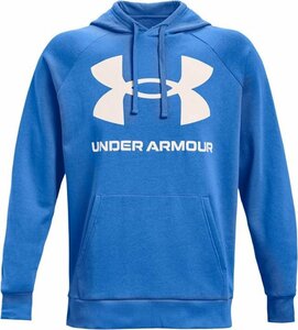 Under Armour rival fleece big logo hoodie blauw 1357093787