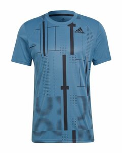 Adidas club graphic tee heren blauw zwart HB9088