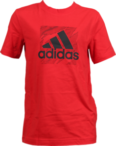 Adidas logo t shirt junior vivid red HS5276