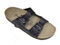 Blue Motion dames slippers model 4 donkerbruin met motief