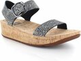 Fitflop bon sandalen zwart wit kurk 309410