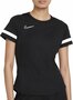 Nike dri fit academy 21 dames top ss shirt zwart CV2627010