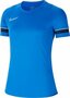 Nike dri fit academy 21 dames top ss shirt blauw CV2627463