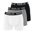 Replay boxershorts 3pack wit grijs zwart 1101102V002N174_